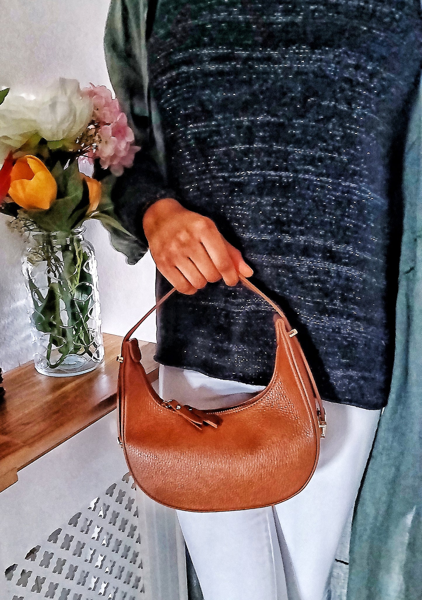 Elly - Mini Hobo Bag - Cute !00% Italian Leather Purse Bag