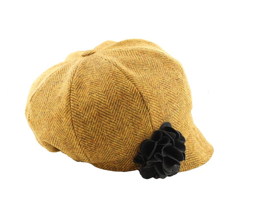 IRISH MUCROS WEAVERS Ladies 100% Wool Newsboy Cap 51 Colour Multi Irish Tweed Green