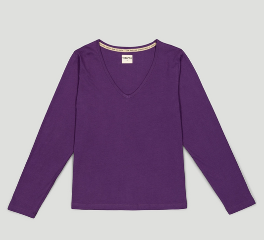 Veraluna Purple Organic Cotton Shirt Sira Plum Fair Product