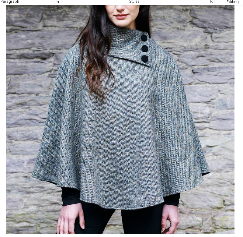 IRISH MUCROS WEAVERS Ladies 100% Wool Poncho 223 Multi Pink Irish Tweed
