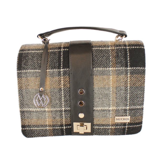 IRISH MUCROS WEAVERS Fiona 602 Women's Wool & Leather Tote Bag Colour Green