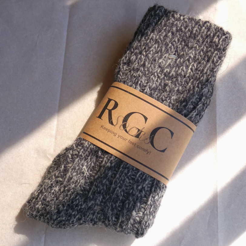 BY THE MOUNTAIN, Anthracite Alpaca Socks | Wool Socks | Socks | Winter Socks colour Brown
