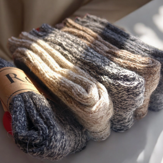 BY THE MOUNTAIN, Anthracite Alpaca Socks | Wool Socks | Socks | Winter Socks colour Brown