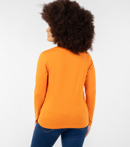 Women's Organic Cotton Shirt Basic long Amber Orange Fair Product