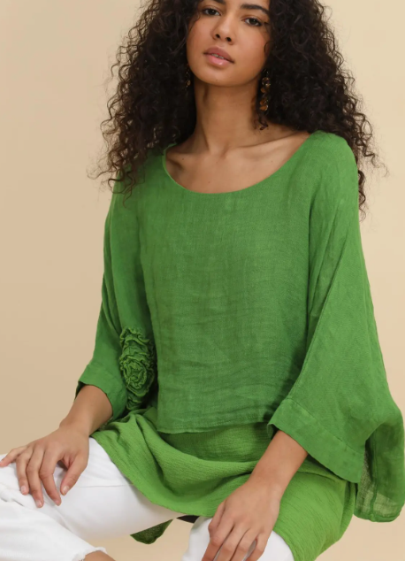 LA MAIUSON DES FIBRE NATURELLE Tunic 50% Linen 50% Cotton Colour Black