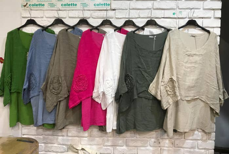 LA MAIUSON DES FIBRE NATURELLE Tunic 50% Linen 50% Cotton Colour Black