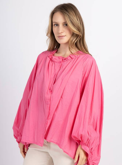 LINEN & COTTON HOUSE 100% Cotton Summer/Fall Clothing Blouse Colour Blue