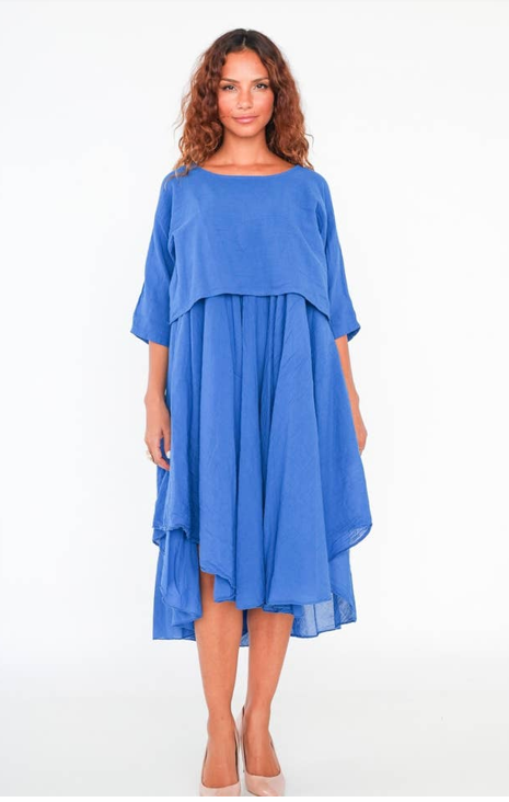 LINEN and COTTON HOUSE Mull-Mull Cotton Dress 100% Cotton Orange 2 Piece Soft Summer Dress