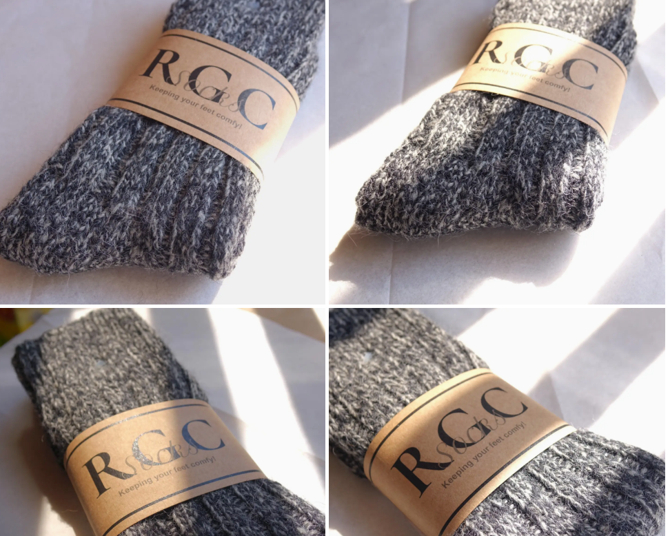 BY THE MOUNTAIN, Anthracite Alpaca Socks | Wool Socks | Socks | Winter Socks colour Brown