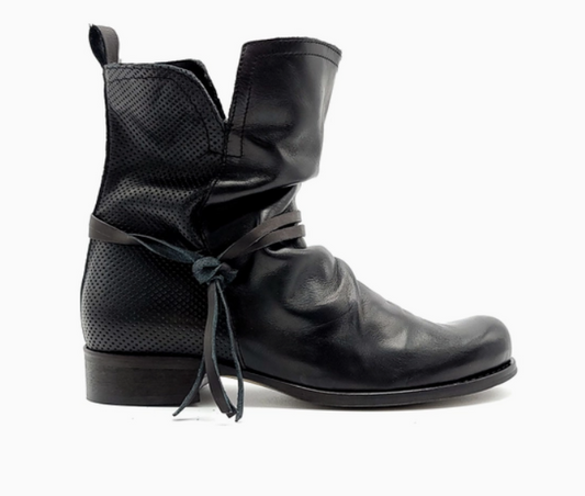 ECCELLENZA DONNA Italian Blacky Dark Brown Leather Ankle Boots