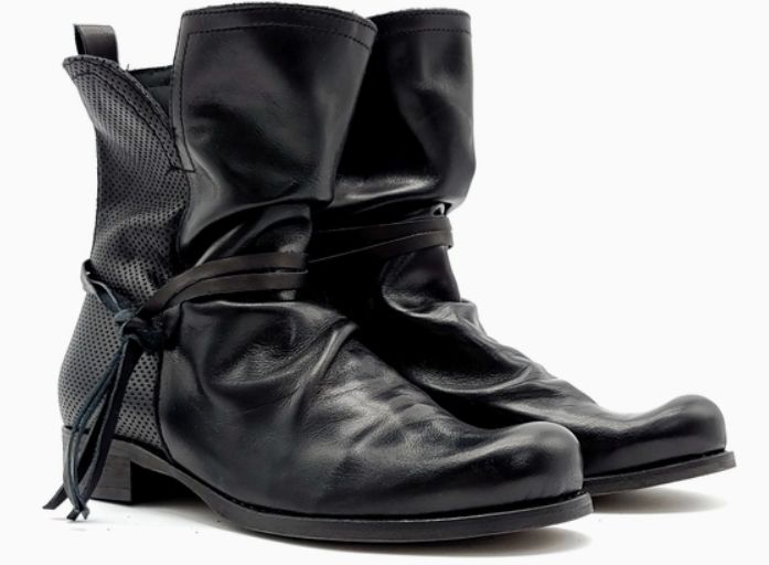 ECCELLENZA DONNA Italian Blacky Dark Brown Leather Ankle Boots