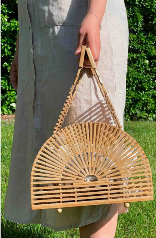 CHENSON & GORETT Bamboo Bag with Magnet Handle.