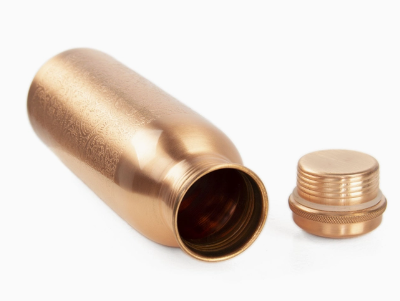 BODYNOVA: Copper Water Bottle with Screw Cap Flower of Life