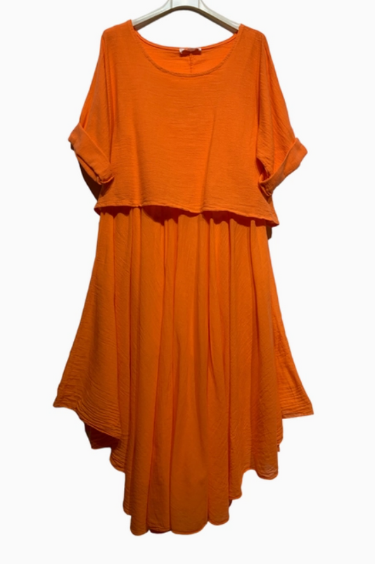 LINEN AND COTTON HOUSE 2 Piece Soft Summery Mull-Mull Cotton 100% Cotton Dress GREEN