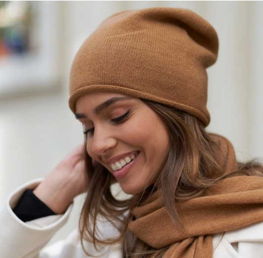 MAISON BONNEFOY Paule - Cashmere Hat Colour Brown Oak