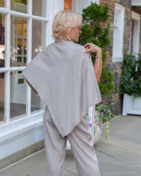 VIKOLINO Merino Wool Stylish Poncho Colour Blue / Teal