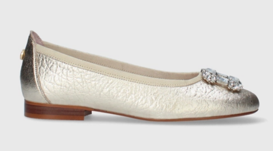 MLV PORTUGUESE SHOES Ladies Rosa03 Golden Italian Soft100% Leather Ballet Flats Size 39 Gold