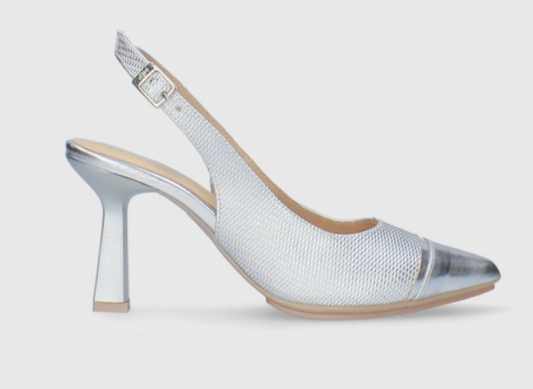 MLV PORTUGUESE SHOES Silver High Heel Shoes Luisa02