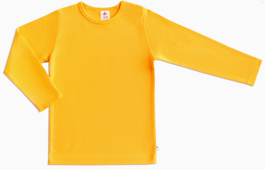 LEELA COTTON Baby Basic long sleeve 100% Organic Cotton Colour Yellow