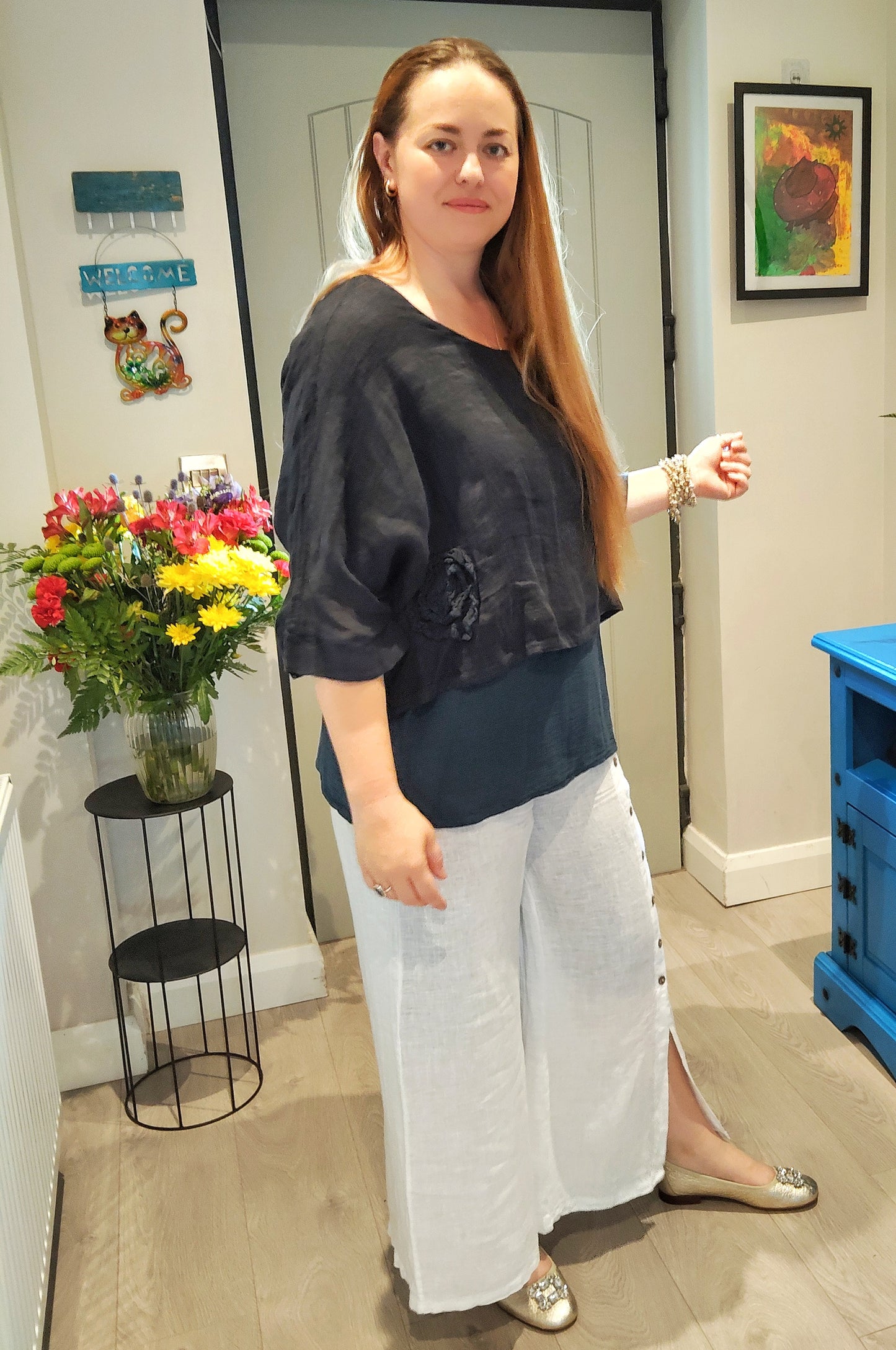LA MAIUSON DES FIBRE NATURELLE Tunic  50% Linen 50% Cotton Colour Black