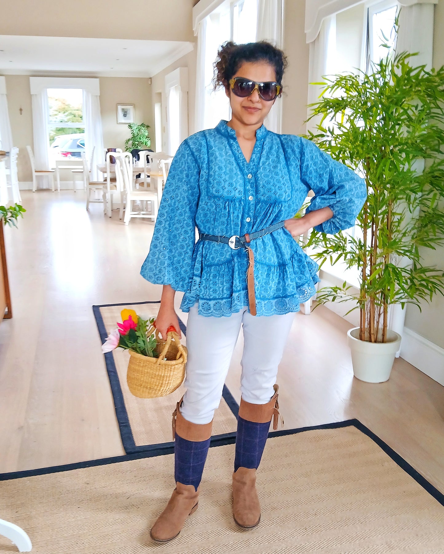 Small and Cute Plain Natural Raffia  African Ghana Handmade Bolga Basket Leather Handle |Dye Free |7"-9"