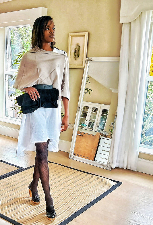 VIKOLINO Merino Wool Stylish Poncho Colour Natural/Beige