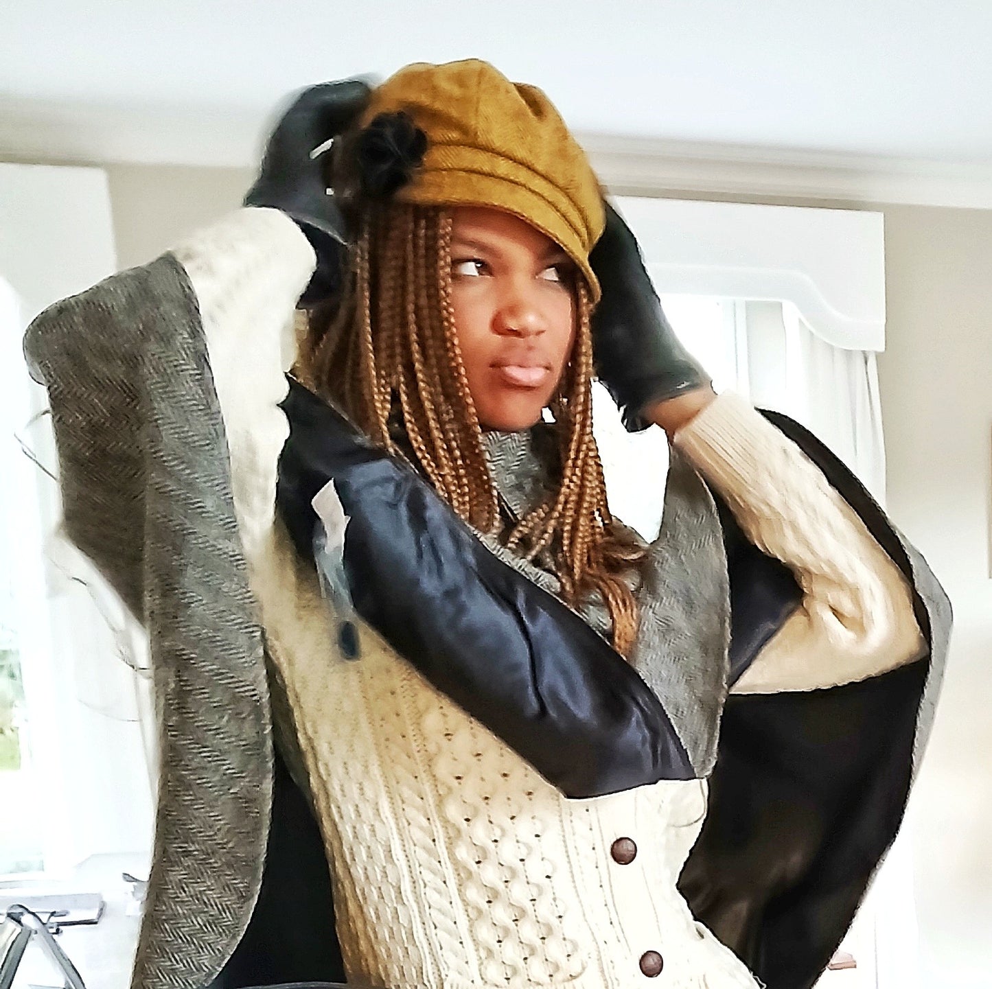 IRISH MUCROS WEAVERS Newsboy 602 100% Wool Mustard Yellow Irish Tweed Hat