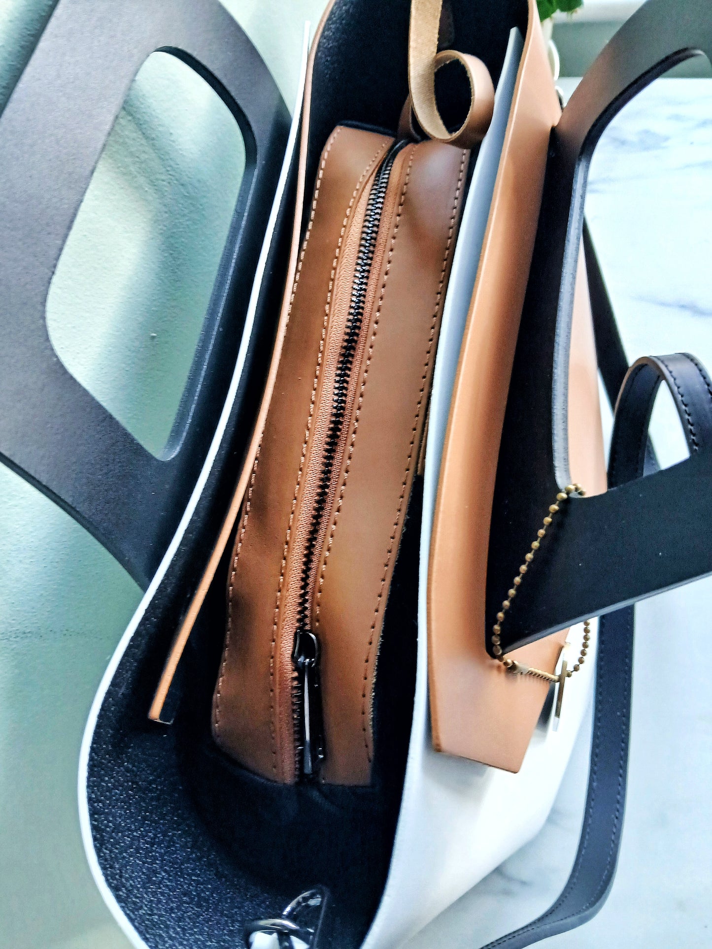 Arcinazzo Shopper Multi Colour Two in One !00% Italian Leather, High Quality Women's Tote Bag For Women. Genuine Leather Ruga Finish.