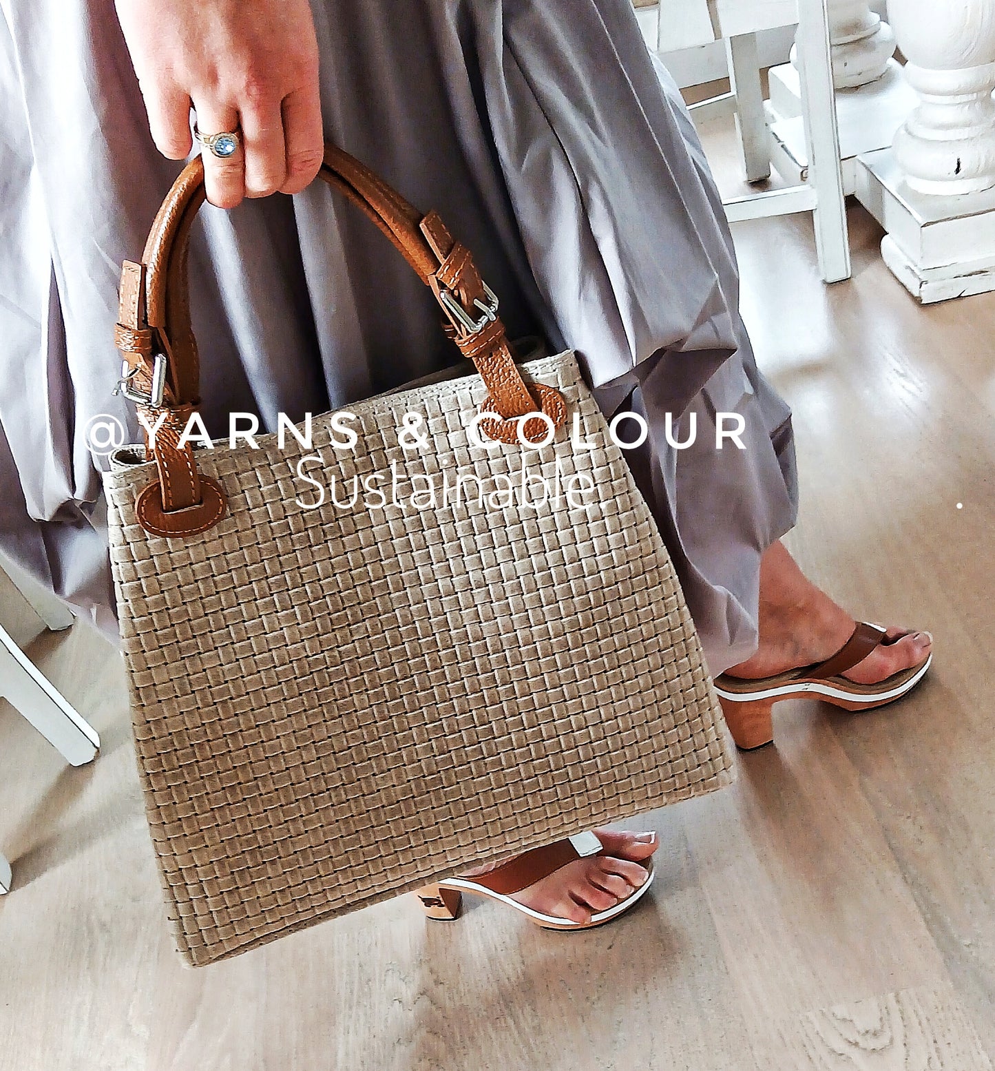 FIRENZE ARTEGIANIE Stylish Chic Godeberta Beautiful Women's Tote Bag. Tote Bag r FIRENZE talian Leather Engraved  surface. White Bag and Tan Brown Leather Straps (Copy)