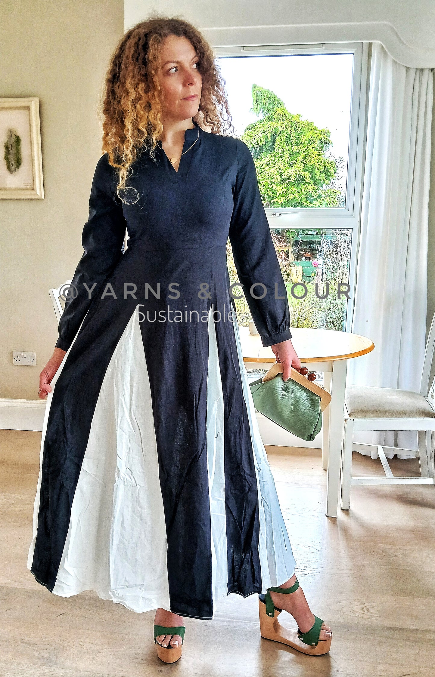 A Sweet Magic Moda Complementos Posh Black and White long Elegant Dress