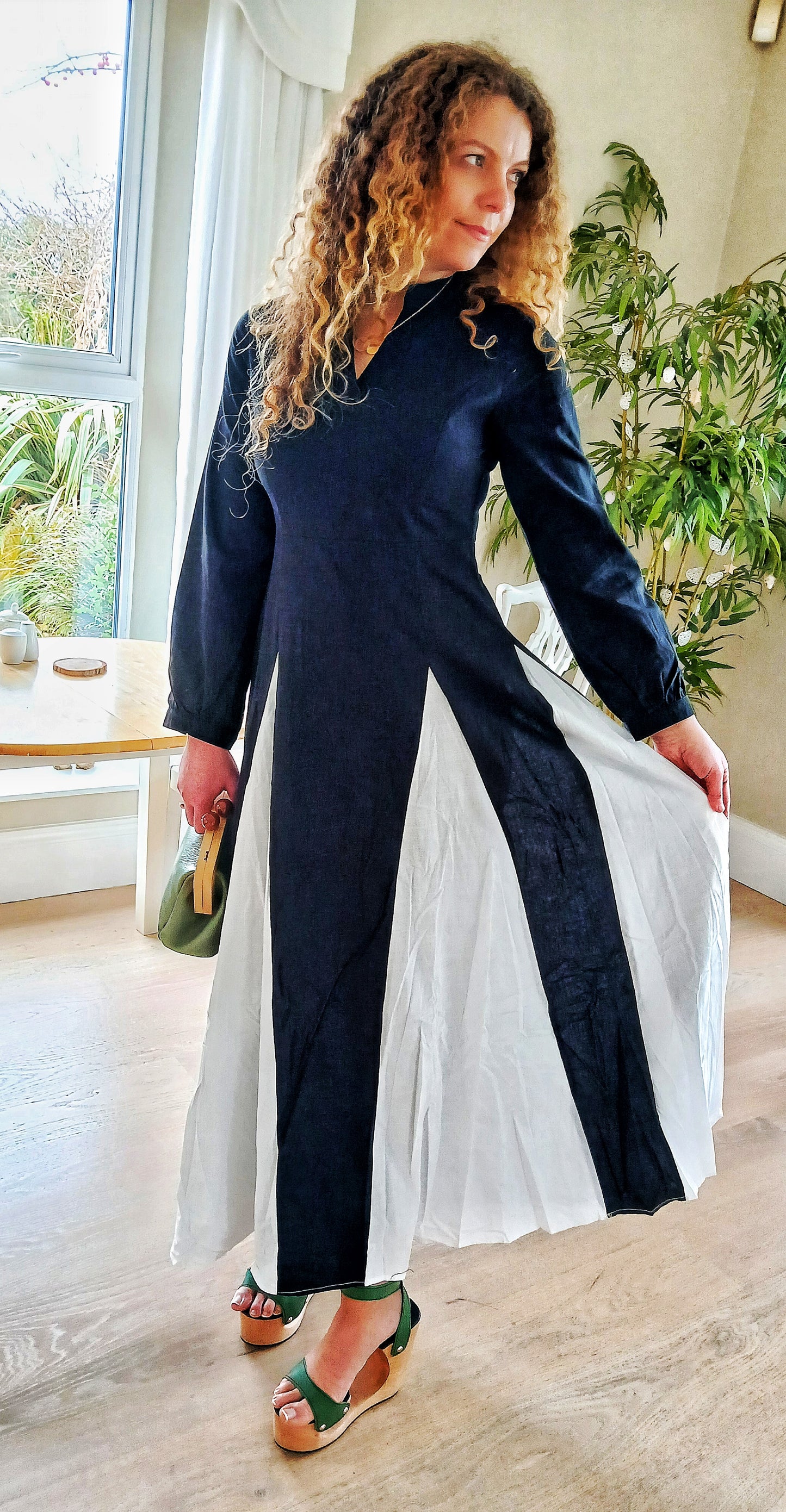 A Sweet Magic Moda Complementos Posh Black and White long Elegant Dress