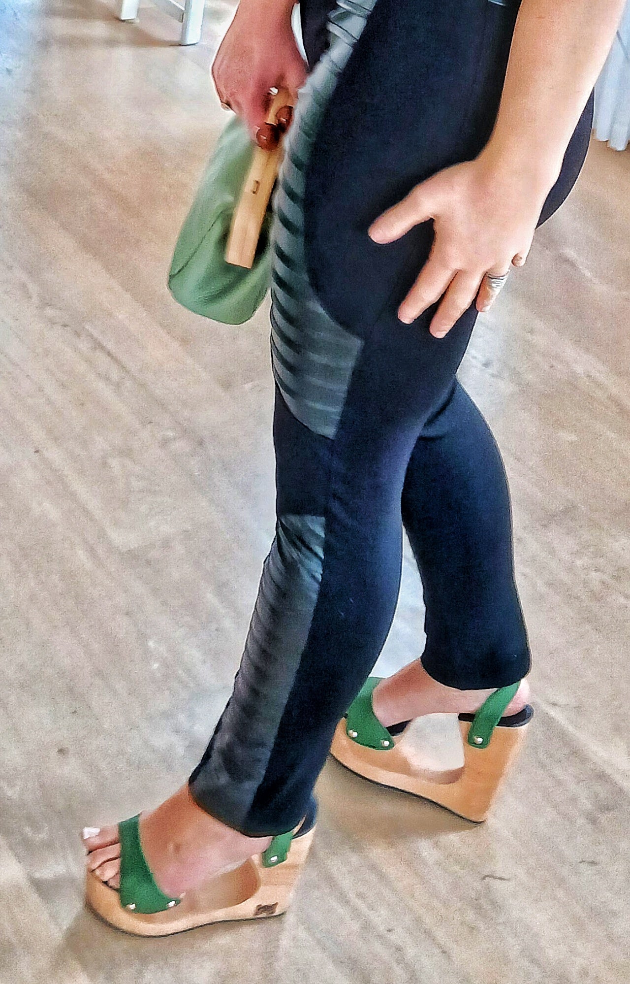 Metamorphoza Beautiful Stylish and Extravagant Black Leggins Style Pants with Faux Leather.