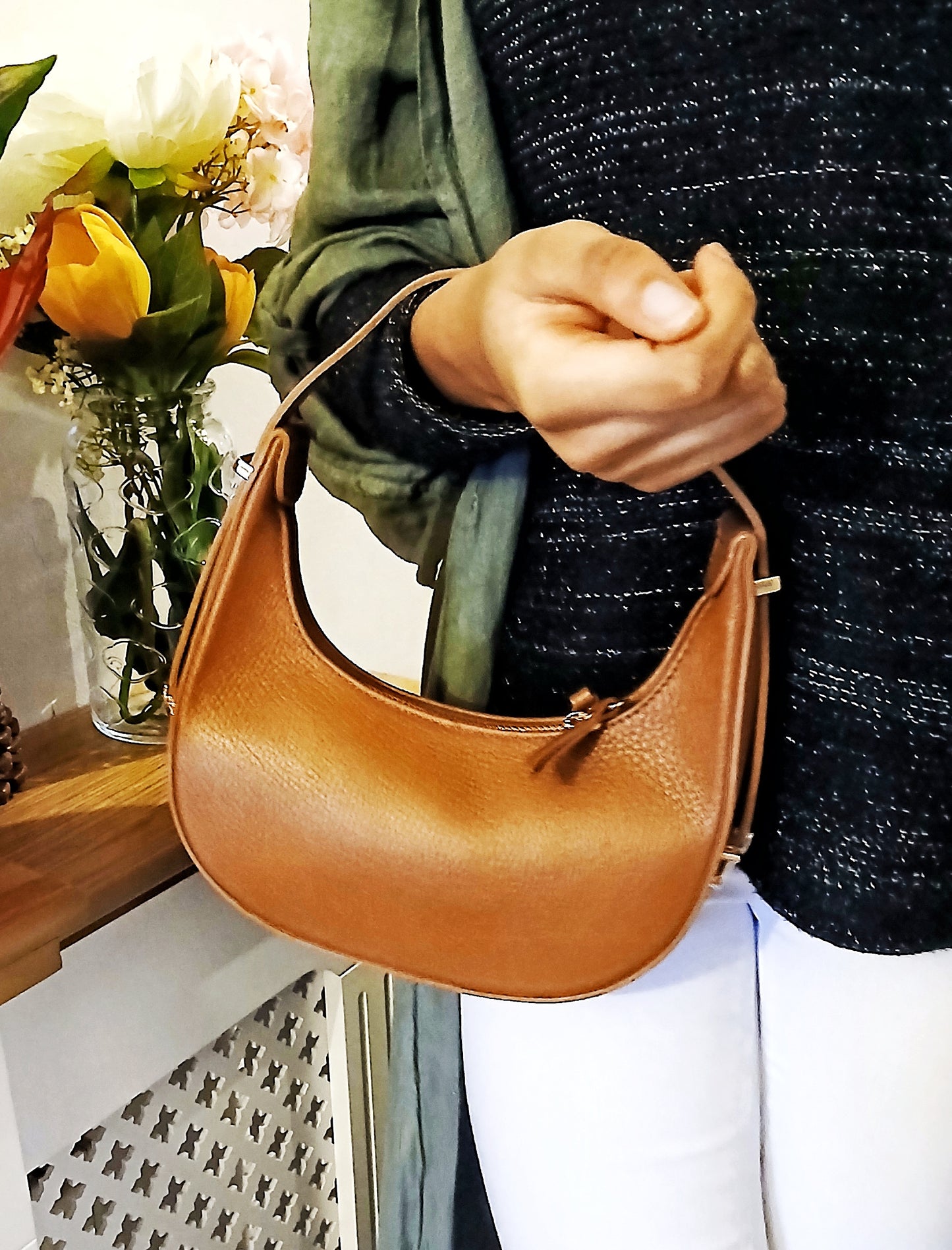 Elly - Mini Hobo Bag - Cute !00% Italian Leather Purse  Bag