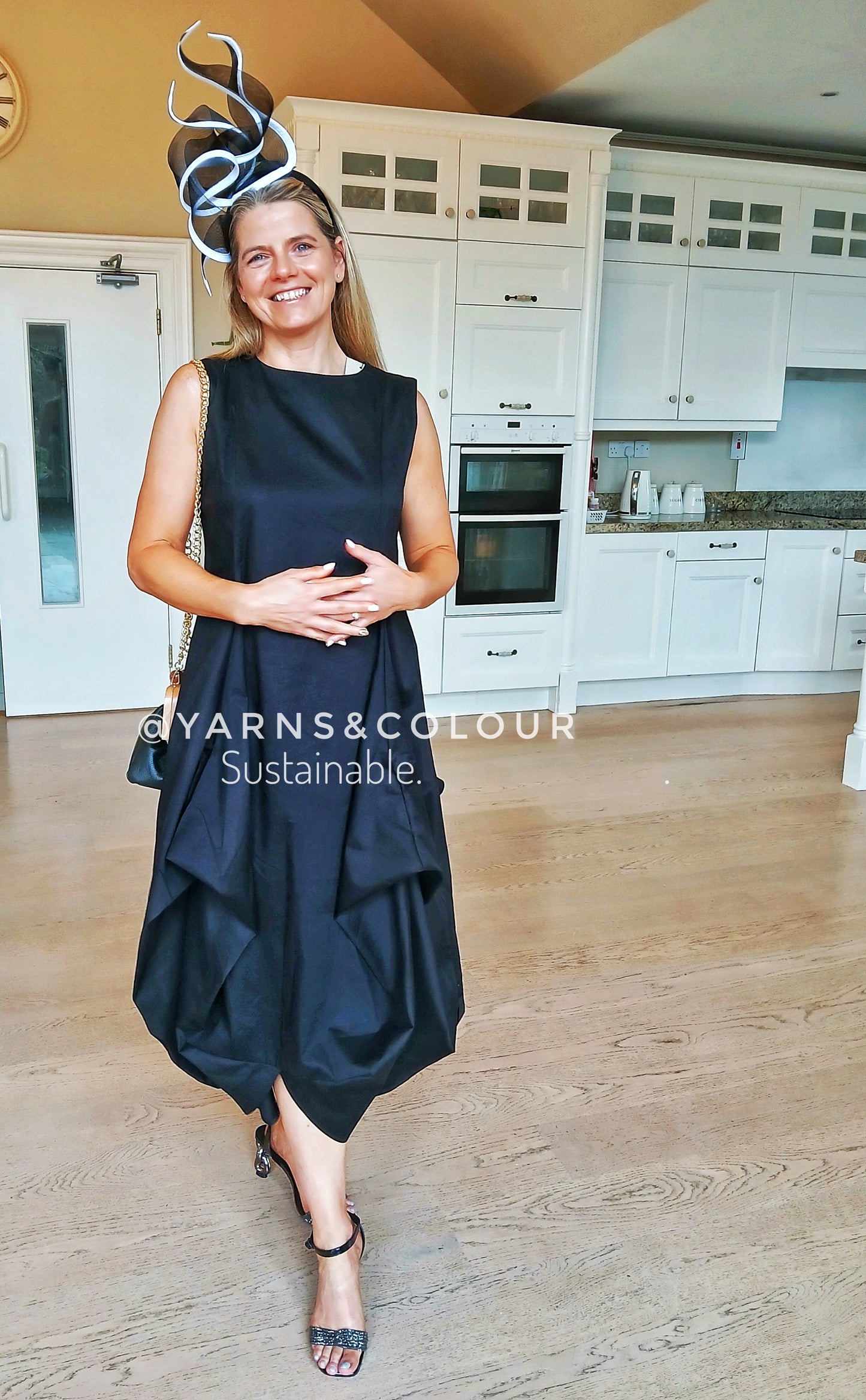 Bespoke Tall Flame Style Fascinator By Fillies Collection - Black and White