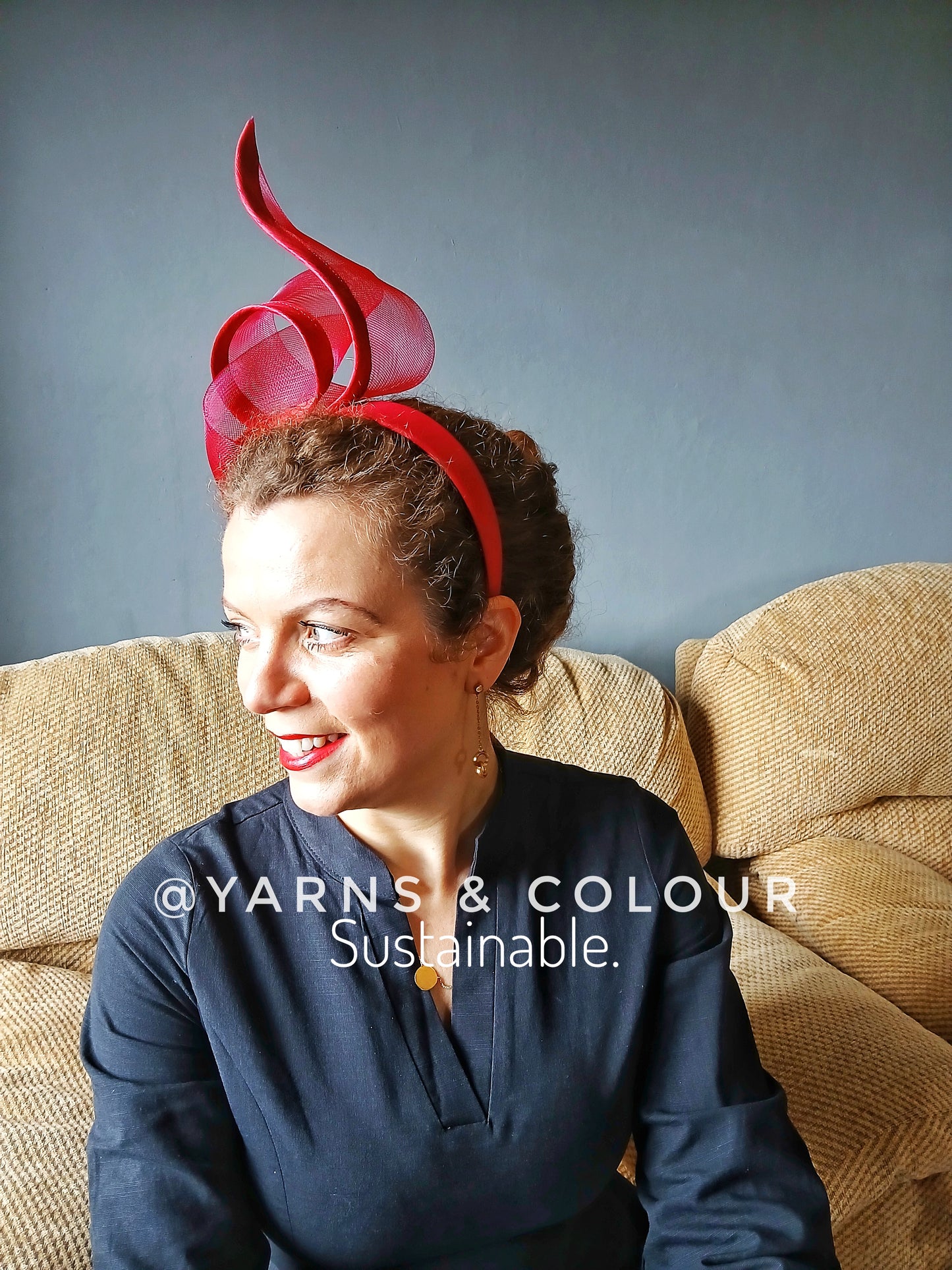 Sculptured Racing Fascinator By Fillies Collection - Wine Red
