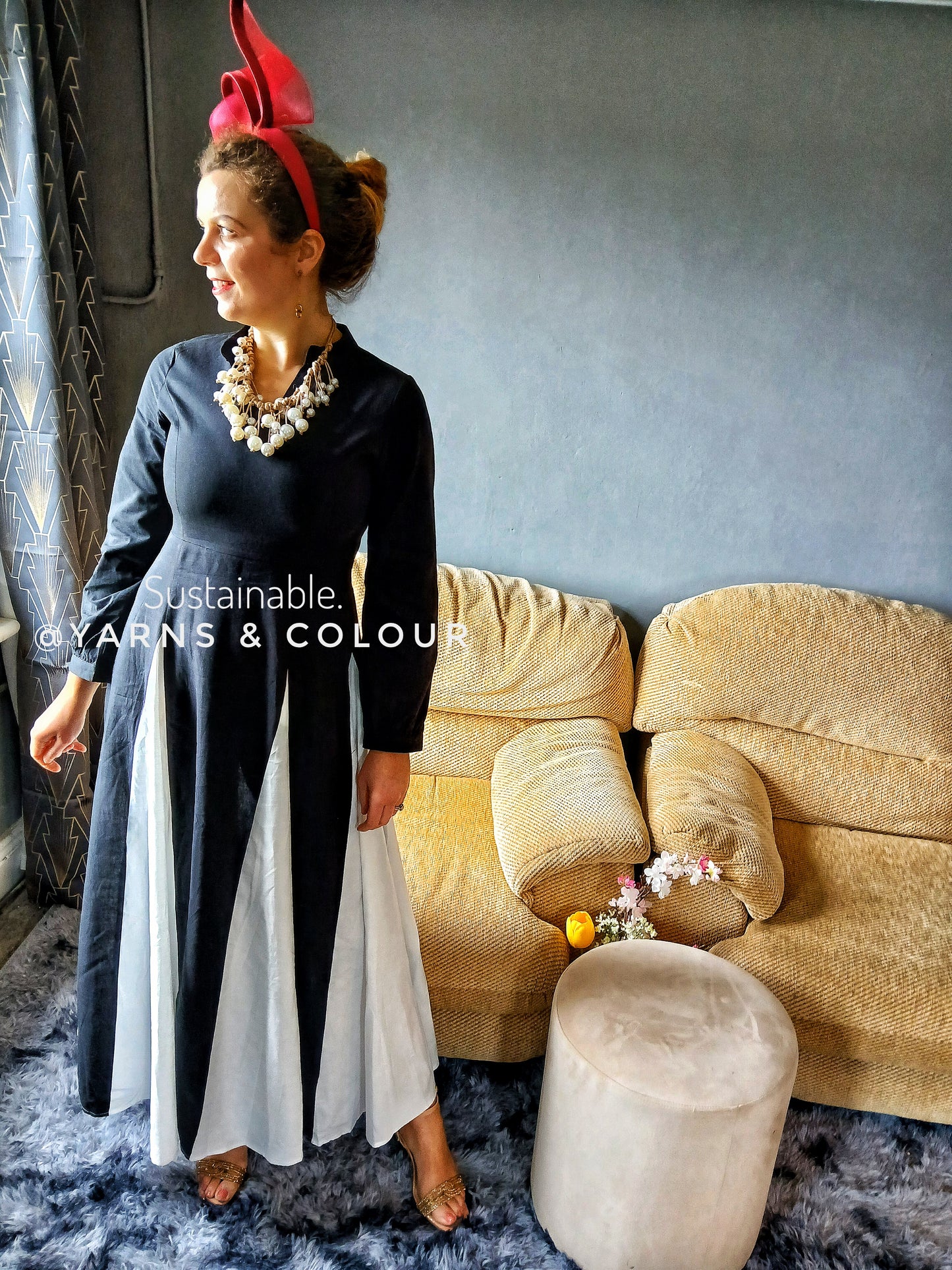 A Sweet Magic Moda Complementos Posh Black and White long Elegant Dress