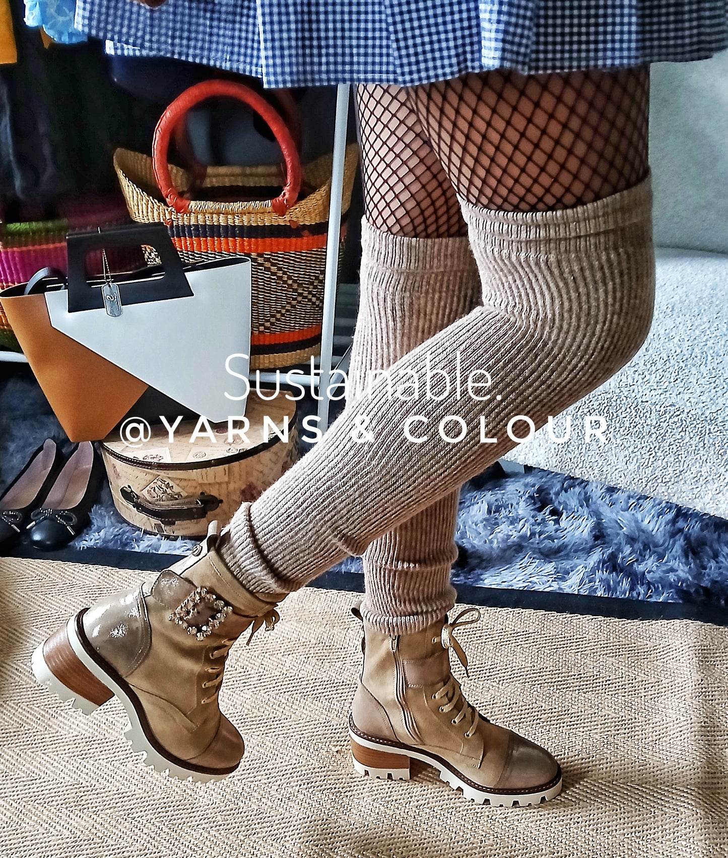 MLV Portuguese Shoes Bota De Mulher TAMARA06 Taupe Mix Creams Ladies Stylish Combat Boots Sizes UK 6 / EU 39