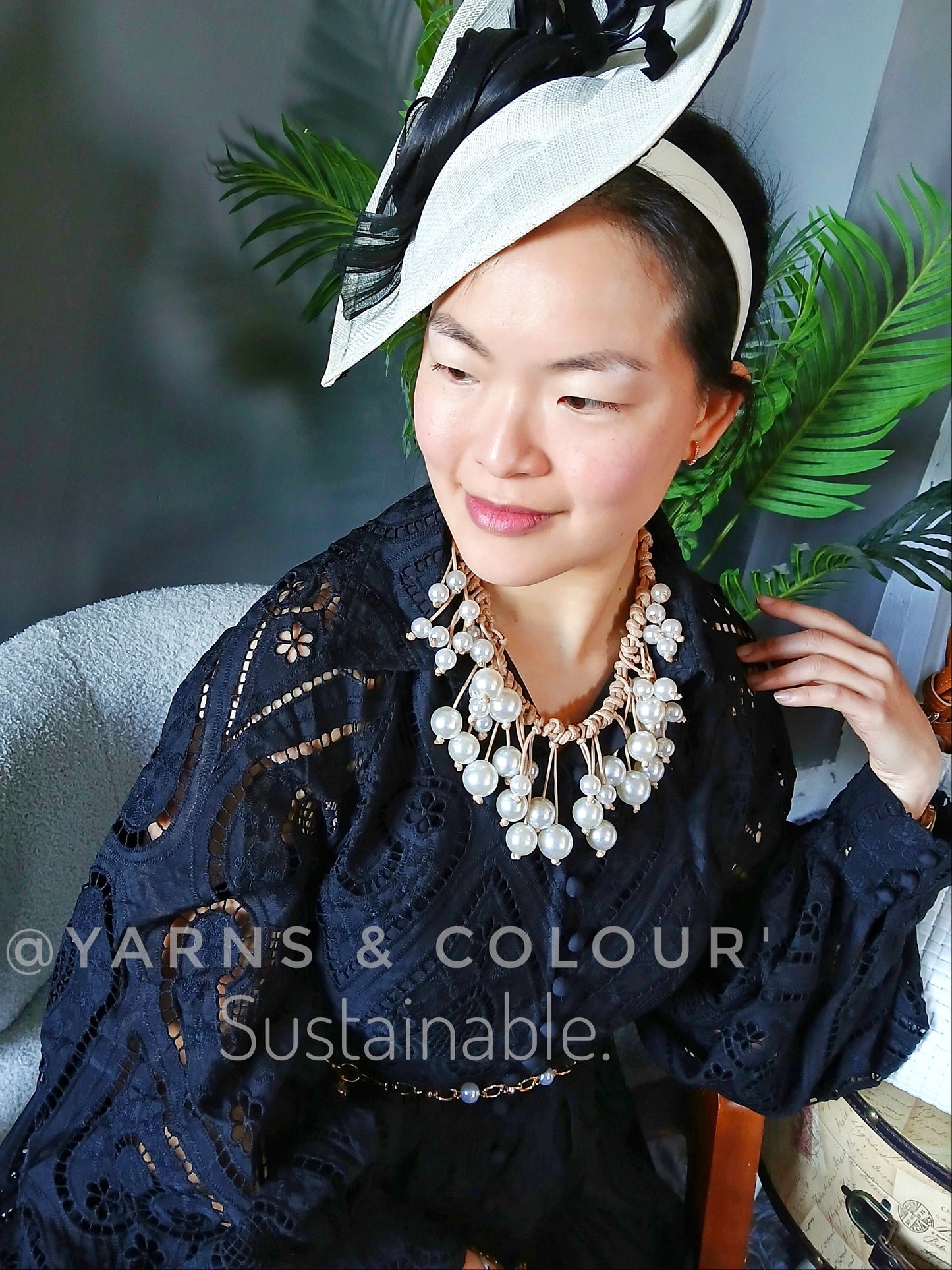 Handmade Woven Pearl Necklace