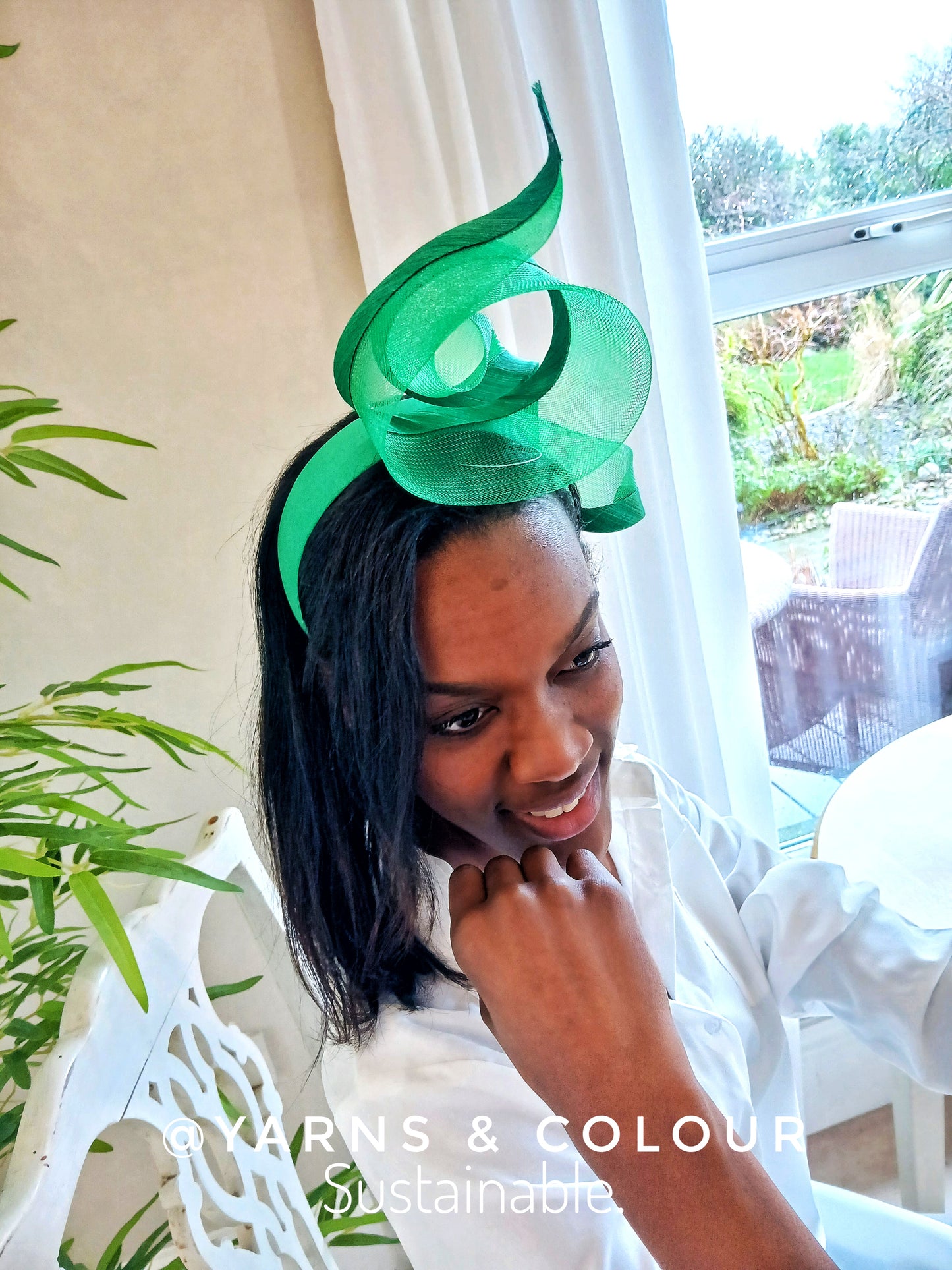Sculptured Racing Fascinator By Fillies Collection - Green