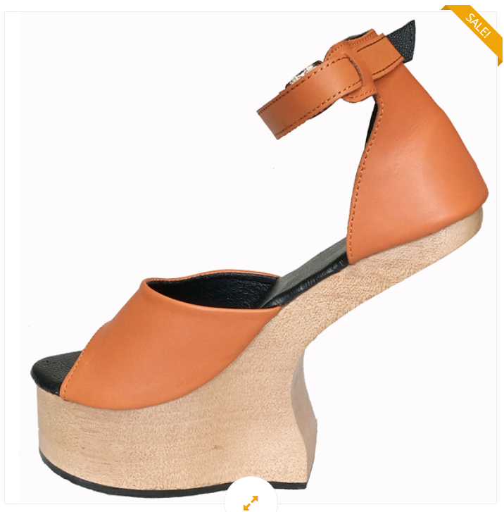 OMES Statement Piece. Legendry Wood Clog Sandals S1: Lady Gaga Style Heelless Sculpted Wooden Wedge Mule in Black