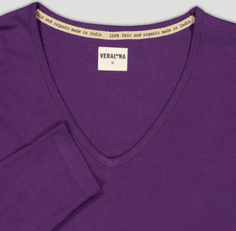 Women's Organic Cotton Shirt Basic long Amber Orange Fair Product