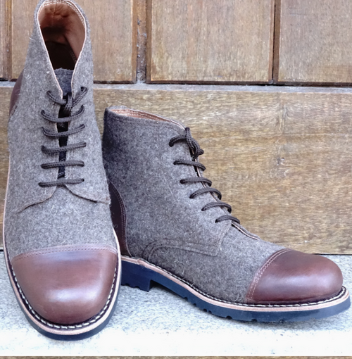 BY THE MOUNTAIN, PORTUGUESE HANDMADE FOOTWEAR Kamet Lace-Up Boots, Colour Brown