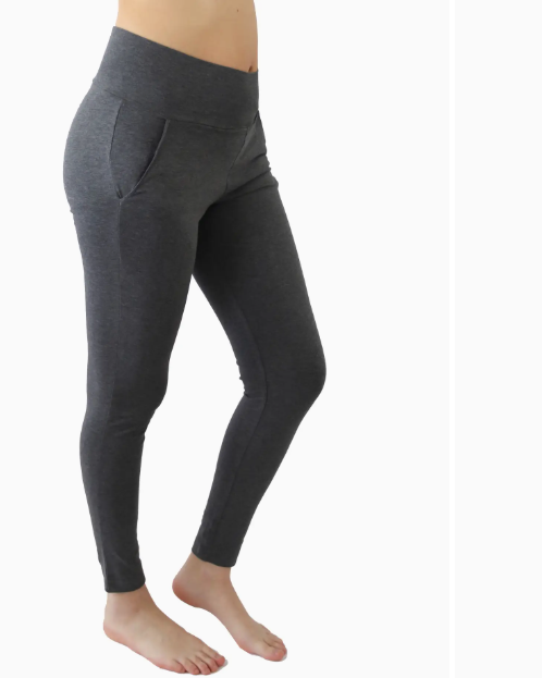 Organic Cotton Women's Yoga Pants - Anthrazit-Melange