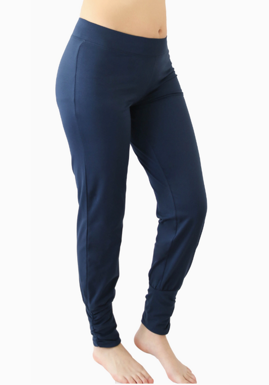 Organic Cotton Soft and Comfortable Yoga Pants Stretch NAVY BLUE