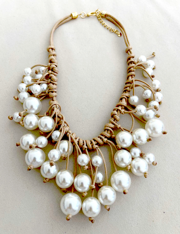 Handmade Woven Pearl Necklace