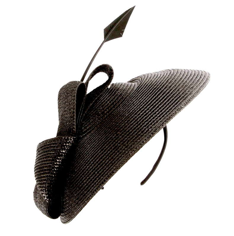 An Elegant “Saucer” Fascinator Hat By Max Alexander of Australia - Black