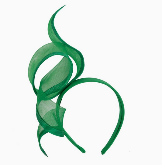 Sculptured Racing Fascinator By Fillies Collection - Green