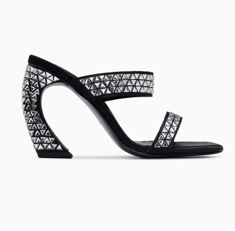 Fabulous Mules. A Beautiful Women's High Heel Shoe. Black and Sparkly