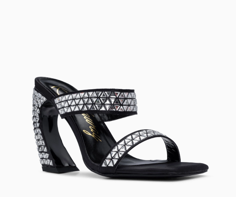 Fabulous Mules. A Beautiful Women's High Heel Shoe. Black and Sparkly