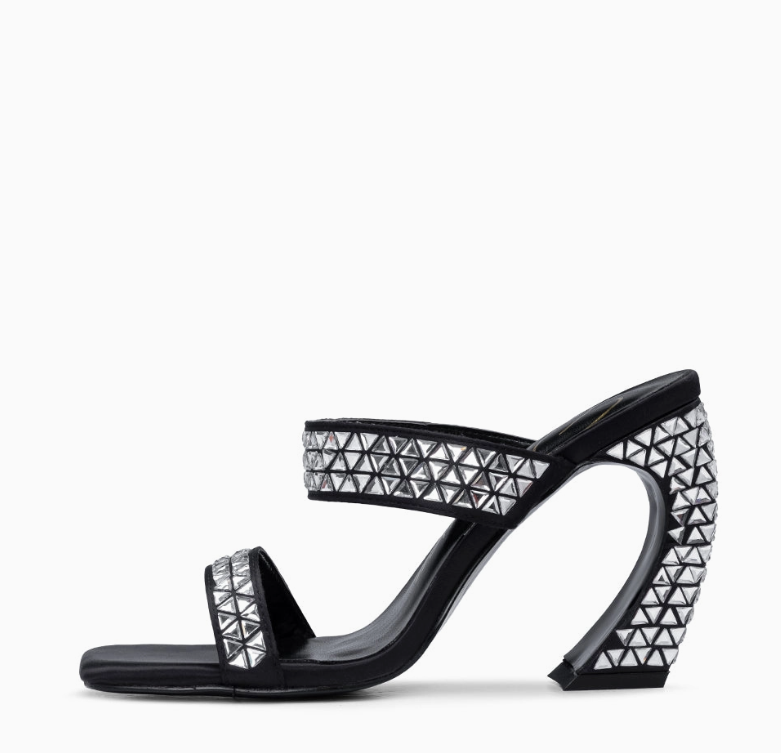 Fabulous Mules. A Beautiful Women's High Heel Shoe. Black and Sparkly